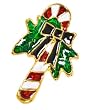 New 2" Classic Golden Candy Cane Christmas Brooch Pin
