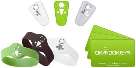 OKIDOKEYS Smart-Reader Access Assortment Pack 3  Wristbands, 3  Cards & 3 Keychains For Use With OKIDOKEYS BLE & RFID Smart-Locks and Smart-Reader - TTM901USTR