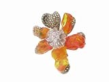 Fire Opal and Diamond Briolette Flower Brooch by Arunashi