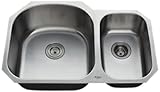 Kraus KBU23 32-Inch Undermount 70/30 Double Bowl 16 gauge Kitchen Sink, Stainless Steel