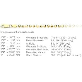4.0mm bead gold chain available in necklace, bracelet and anklet lengths (14K... by Adylon