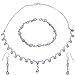 Necklace Earrings Bracelet Sterling Silver Amethyst Jewelry (gnklcs356)