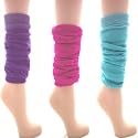 Ladies 3pk Coloured Dance Legwarmers Bright