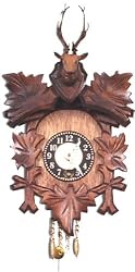 German Black Forest Clock - Carved With Deer Head