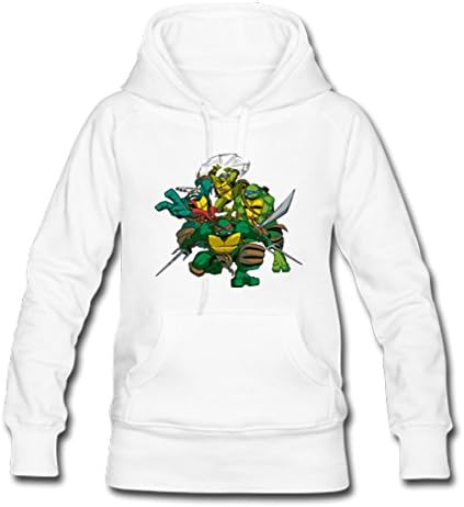 PPooqqer Teenage Mutant Ninja Turtles Women's Classic Hoodie S White