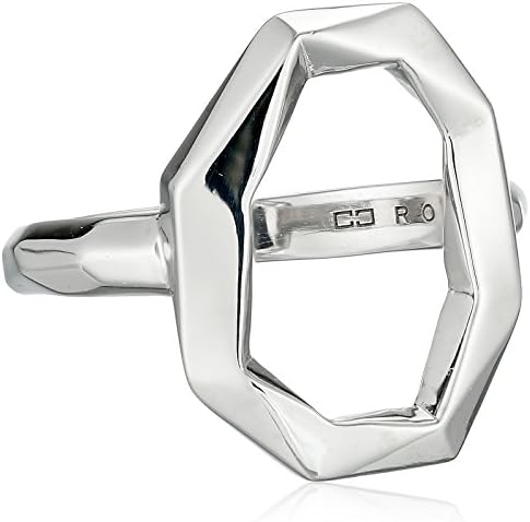 Ron Hami "Geo" Sterling Silver Carved Ring, Size 7