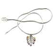 Pendant with Chain Silver Multi Gemstone Jewelry 1.5 Inches