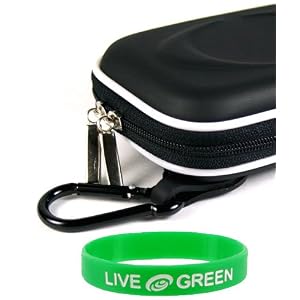 Hard Shell Carrying Case (Black) for Canon PowerShot SD940IS Digital Camera Silver by 