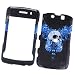 RIM BlackBerry Storm 2 9550 Verizon Rubberized Snap-on Protector Hard Case Image Cover "Tribal Skull" Design
