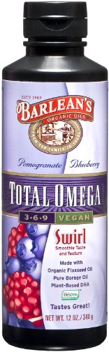 Barlean's Pomegranate Blueberry Total Omega Vegan Swirl, 12-Ounce