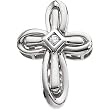 14K White Gold Diamond Unity Cross Pendant