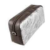 Faux Leather PVC Make Up Brush Pen Cosmetic Bag Chocolate Color