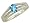 10k White Gold Oval Cut Blue Topaz and Diamond Bridge Ring, Size 6