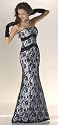 Aus schwarzer Spitze, Ballkleid, Empire Abendkleid, Farbe schwarz