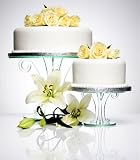 Elegant Scroll Design Wedding Cake Stand - Crystal Clear Acrylic - 100mm high