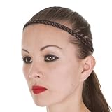 Plaited Braid Twist Hair Band Dark Brown. Elastic Stretch Fit in 5 Colours.