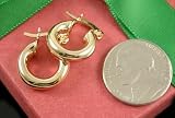 THICK 14K Gold Filled Smooth Hoop Earrings 4mm Hoops - Small