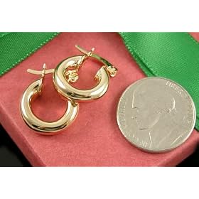 Click here to buy THICK 14K Gold Filled Smooth Hoop Earrings 4mm Hoops - Small by Kendall Drive Jewelry.