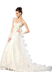 Chiffon/Taffeta/Tulle Beaded Lace Crystals Crystal Applique Wedding Dress 