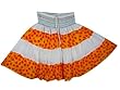 Mini Skirts Bollywood Yellow Orange Printed Cotton Smocked Skirt