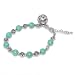 8-Inch Silver Flower Turquoise Bead Link Bracelet Chain Jewellery