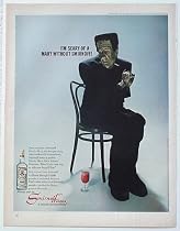 1967 Paul Ford Frankenstein Monster Smirnoff Vodka Print Ad (2564)