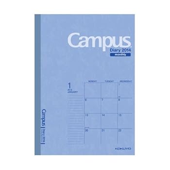 A5 月間ブロック 見開き キャンパスダイアリー【青】<2013年12月から2015年1月対応> ニ