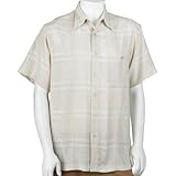 Ron Chereskin Men's Short Sleeve Linen Rayon Woven Shirt, Beach, Large