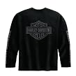 Harley-Davidson&reg; Men's Long Sleeve Black on Black Tee. Print and dimensional graphics. 99044-09VM