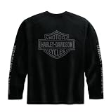 Harley-Davidson® Men's Long Sleeve Black on Black Tee. Print and dimensional graphics. 99044-09VM