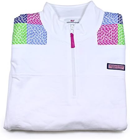 Vineyard Vines Womens Patchwork Whale White Cap Pullover Shep Shirt