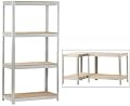 Steel and Wood Garage Shelving Unit (Gray) (60