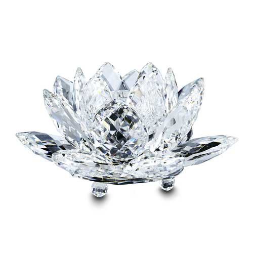 Waterlily Silver Crystal Candleholder By Swarovski - Large On Sale
