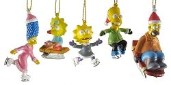 5-Piece Miniature "The Simpsons" Christmas Ornament Gift Set