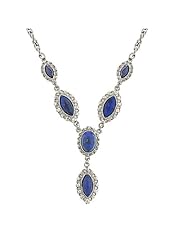 Blue Nile Y Drop Necklace Silver Tone