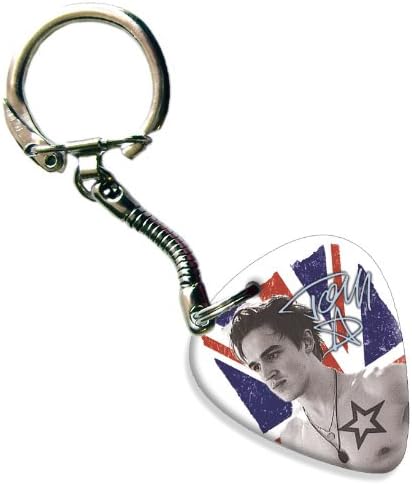 Tom Fletcher McFly Celluloid Guitar Pick Keyring ( Flag Design )