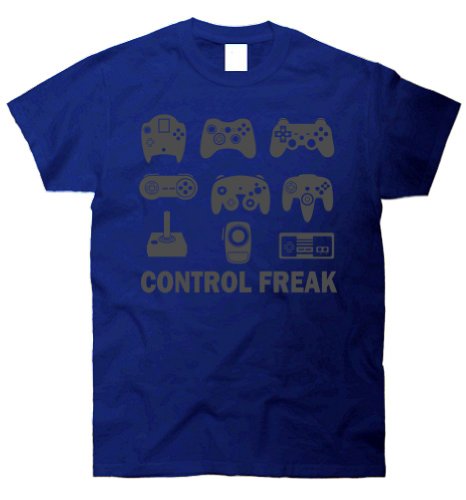 Control Freak Video Game Funny Gamer T-Shirt Medium navy