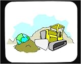 Decorated Mouse Pad with bulldozer, heavy equipment, earth