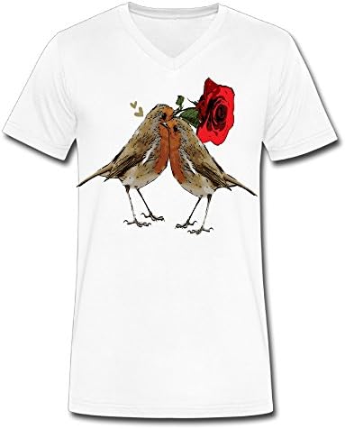 Sweet Love Birds V Neck MEN Morden T-shirt Men's Fashion