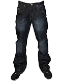 New Mens APT-A Designer Branded Button Fly Boot Cut Denim Jeans