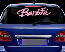 BARBIE Giant 28" long Vinyl STICKER / DECAL Candy Cotton Pink