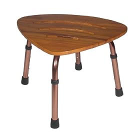 Drive Medical Deluxe Comfortable Teak Bath Bench Stool, Teak