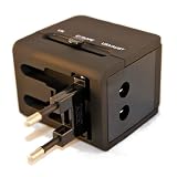 Adaptateur secteur universel de voyage USB (Europe, Etats-Unis, Royaume Uni, Australie) - compact, noir Image du produit