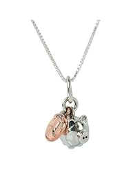 Piggy Bank Charm Sterling Silver Pendant on 18" Box Chain Necklace