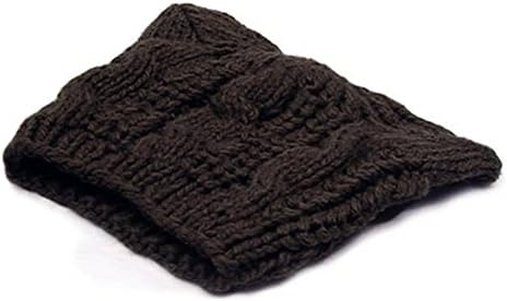 Fashion Women Girl Warm Winter Fall Wool Crochet Baggy Beret Beanie Hat Caps Cute Devil Horn Cat Ear Shape Knitted Hats Elastic Outdoor Ski Beanie Cap (Coffee)