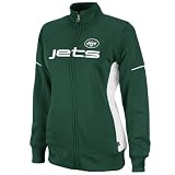 NFL Women's New York Jets Counter Long Sleeve Mockneck Full-Zip Track Jacket (Dark Green/White, Large)