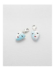 Mask Colored Enamel Charm In 92.5 Sterling Silver