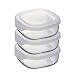 Hario Glass Container 5inch Square 12oz with Silicon rubber Lid, 3pcs Set