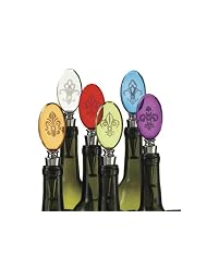 Buy Fleur De Lis Bottle Stopper Clear Frosted 6-Asstd Zinc Alloy 1-1 4 X 1 X 4-1 2 Set...