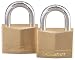 Master Lock Solid Brass Padlock, Keyed Alike, 2-Pack #140T